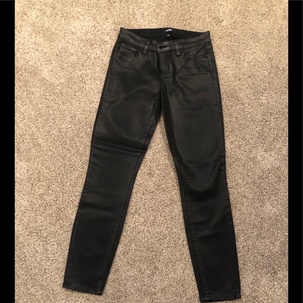 Paige Ankle Jeans Coated Black Size 28